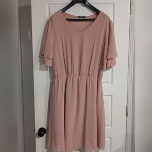 Mikarose Blush Flutter Sleeve Midi Dress